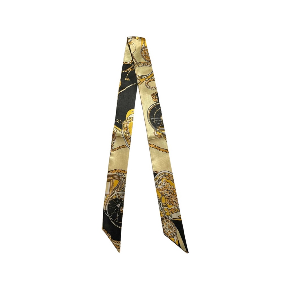 Donatella Gold and Black Handbag Handle Ribbon/Twilly